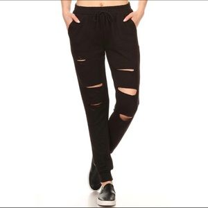 HP BLACK CUTOUTS JOGGERS SWEAT PANTS